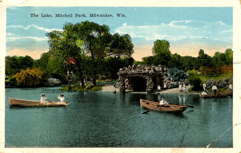 WI - Milwaukee.   Mitchell Park, The Lake  (creases)