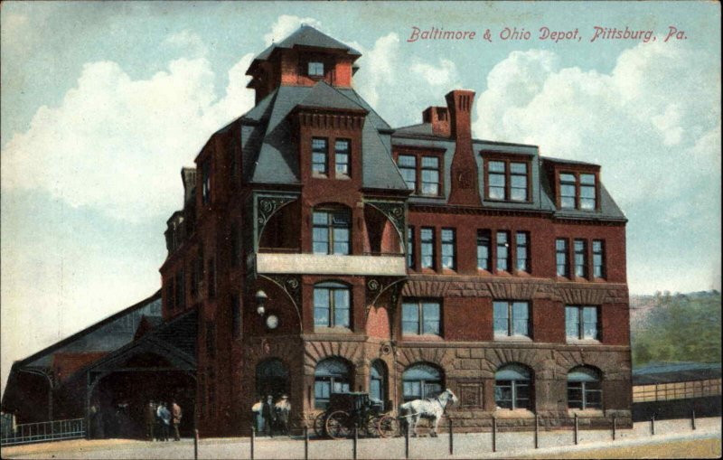 Pittsburg Pennsylvania PA Train Station Depot c1910s Postcard