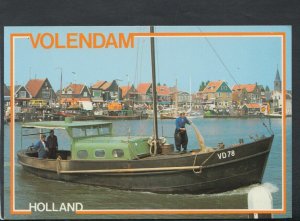 Netherlands Postcard - Volendam - Fishing Boat and Fishermen RR6581