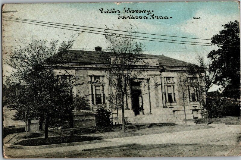 Public Library, Jackson TN c1912 Vintage Postcard C37