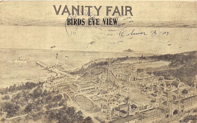 J45/ Providence Rhode Island Postcard c1910 Birdseye Vanity Fair Rides 296