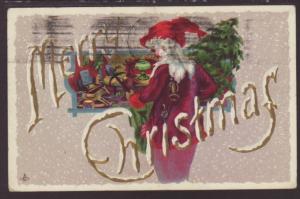 Merry Christmas,Woman,Tree Postcard 