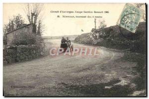 Postcard Old Cars Tour d & # 39Auvergne Gordon Bennett cup 1905 Nebo turn of ...