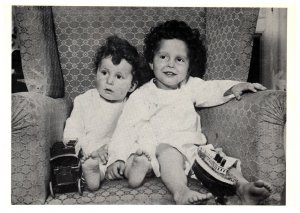 Postcard Two babies that survived the sinking of the Titanic Vintage advertising