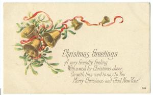 Christmas Greetings, 1924 used American Postcard 