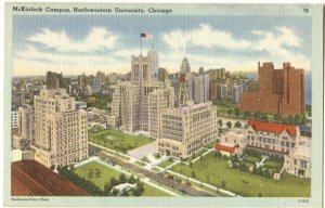 Postcard McKinlock Campus Northwestern University Chicago IL