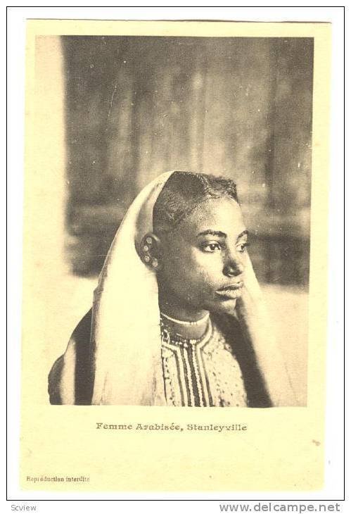 Congo Belge; Head portrait, 1910s ; Femme Arabisee, Stanleyville