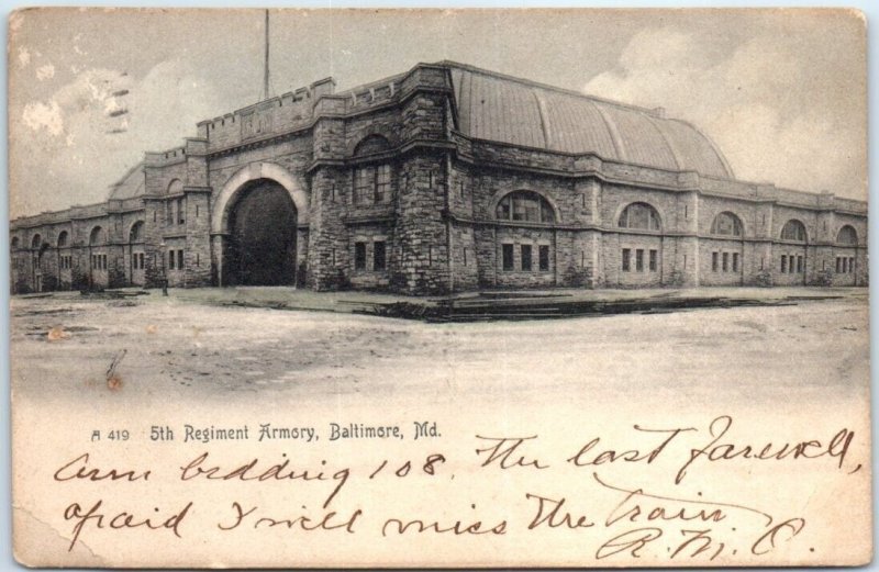 Postcard - 5th Regiment Armory - Baltimore, Maryland