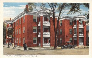 J51/ Charlotte North Carolina Postcard c1910 Colonial Apartments 215