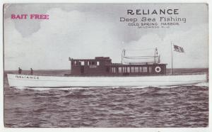 P921 old card sports deep sea fishing boat reliance cold spring haror new jersey