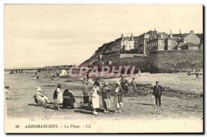 Old Postcard Arromanches The Beach