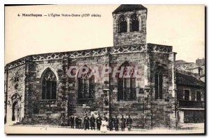 Old Postcard Montlucon Notre Dame Church Army Soldiers