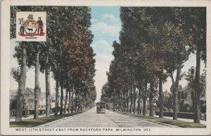 Postcard West 17th Street East from Rockford Park Wilmington DE