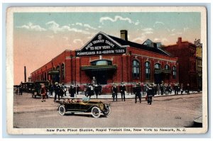 New Park Place Station Depot Rapid Transit Line New York To Newark NJ Postcard