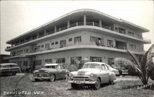 Tecolutla Ver Mexico 1940s Cars & Hotel? Garcia Real Photo Postcard