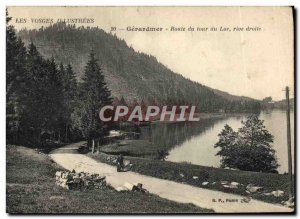 Old Postcard Gerardmer Route Du Tour Du Lac Shore Droilte