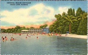 Eagle Lake, FL Florida CRYSTAL BEACH & DANCING PAVILION Polk Co ca1940s Postcard
