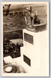 RPPC Real Photo Postcard - Australian Tucker Box Dog Monument