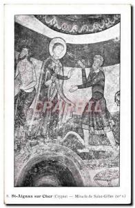 Postcard Old Saint Aignan Crypt Miracle of Saint Gilles (11th)