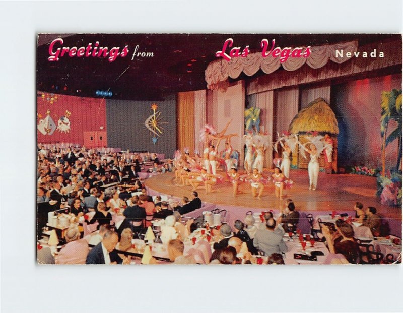 Postcard Showtime Scene Hotel New Frontier Greetings from Las Vegas Nevada USA