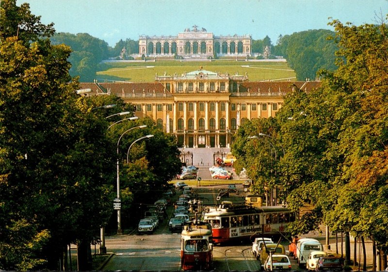 Austria Wien Vienna Schloss Schooenbrunn und Gloriette With Trolleys