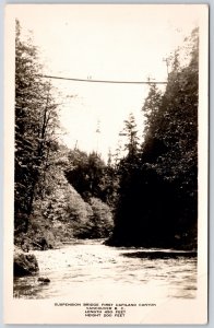 Postcard RPPC 1940s Vancouver British Columbia Capilano Canyon Suspension Bridge