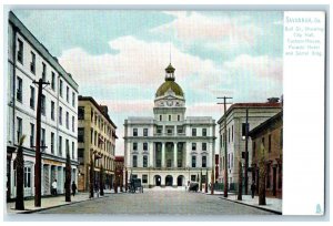 Bull St. City Hall Custom House Pulaski Hotel Savannah Georgia GA Tucks Postcard