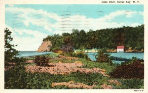 Vintage Postcard 1950 View of Lake Bluff, Sodus Bay New York N. Y.