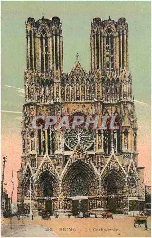 Old Postcard 122 Reims cathedral