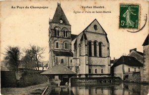 CPA Au Pays du Champagne-VERTUS Illustré Église et Puits de St-MARTIN (346634)