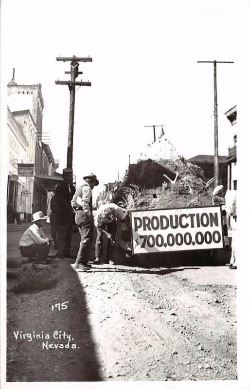RPPC Virginia City NV Parade Float Nevada Mining Vintage Photo Postcard ca 1940s
