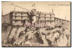 Old Postcard The Lion S & # 39impatiente week after Belfort