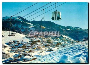 Modern Postcard Les Gets Haute Savoie The gondola of Mount Chery in the back ...