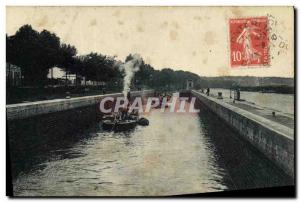 Old Postcard Pontarlier Boat