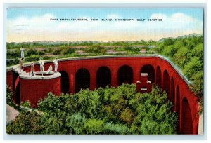 1911 Fort Massachusetts Ship Island Mississippi Gulf Coast Biloxi MS Postcard 