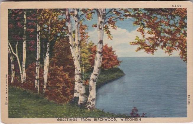 Wisconsin Greetings From Birchwood 1955 Curteich