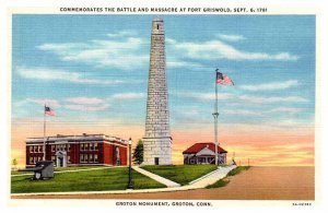 Postcard MONUMENT SCENE Groton Connecticut CT AR7739