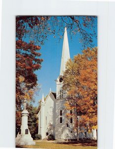 Postcard Congregational Church & Soldier's Monument Manchester Vermont USA