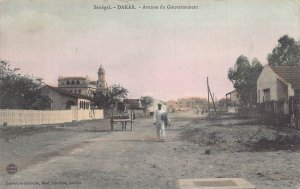 Senegal Dakar Avenue du Gouvernement Carriage vintage postcard