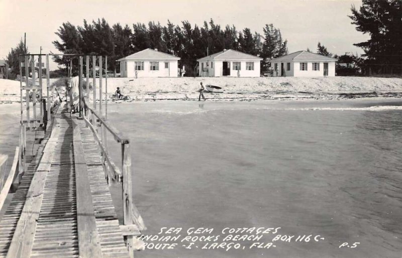 Indian Rocks Beach Florida Sea Gem Cottages Real Photo Vintage Postcard