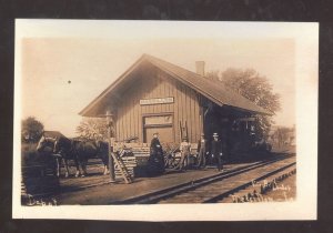 REAL PHOTO MASSILLON IOWA RAILROAD DEPOT TRAIN STATION OPSTCARD COPY