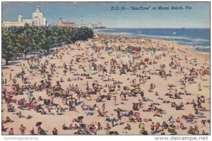 Florida Miami Beach Sun Time 1946 Curteich