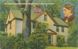 Louisa May Alcott's Home, Concord, Massachusetts 1948Linen Postcard Used