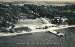 Centreville MD Aerial View Camp Pe-Co-Meth c1940s Postcard