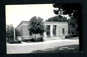 RPPC #76m Kodak  Panorama Plymouth, Wis. Post Office 2-A=112 Sign Go Marines