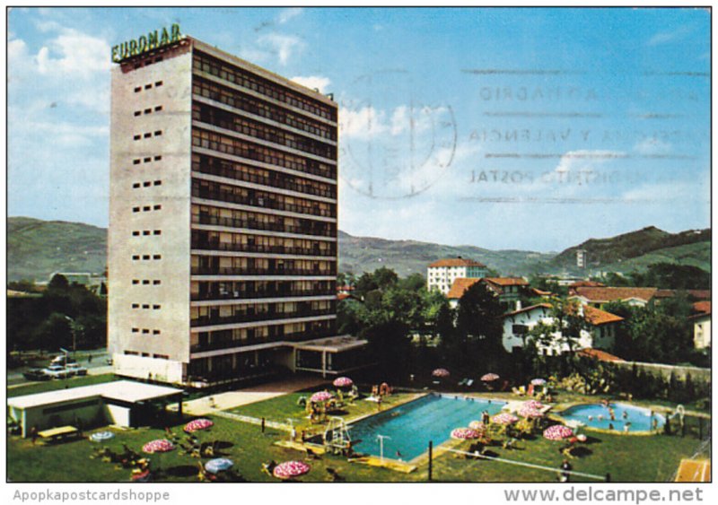 Spain Guipuzcoa Zarauz Hotel Euromar Swimming Pool Tennis Courts and Dnacing ...