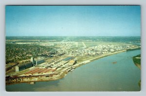 Kansas City KS-Kansas, Aerial View Fairfax Industrial District, Chrome Postcard 
