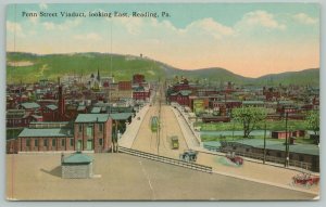 Reading Pennsylvania~Penn St Viaduct Looking East~c1910 Postcard