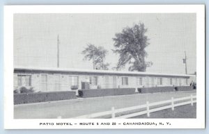 1940 Canandaigua New York Postcard Patio Motel Route 5 and 20 Lodge Inn Building