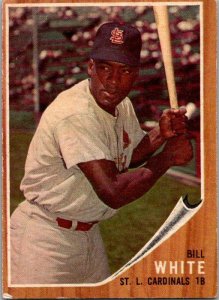 1962 Topps Baseball Card Bill White St Louis Cardinals sk1844